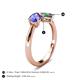 5 - Lysha 1.56 ctw Tanzanite Pear Shape (7x5 mm) & Lab Created Alexandrite Cushion Shape (5.00 mm) Toi Et Moi Engagement Ring 