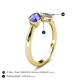 5 - Lysha 1.32 ctw Tanzanite Pear Shape (7x5 mm) & Moissanite Cushion Shape (5.00 mm) Toi Et Moi Engagement Ring 