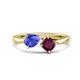 1 - Lysha 1.37 ctw Tanzanite Pear Shape (7x5 mm) & Rhodolite Garnet Cushion Shape (5.00 mm) Toi Et Moi Engagement Ring 