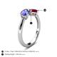 5 - Lysha 1.56 ctw Tanzanite Pear Shape (7x5 mm) & Lab Created Ruby Cushion Shape (5.00 mm) Toi Et Moi Engagement Ring 