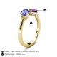 5 - Lysha 1.25 ctw Tanzanite Pear Shape (7x5 mm) & Amethyst Cushion Shape (5.00 mm) Toi Et Moi Engagement Ring 