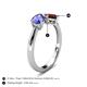 5 - Lysha 1.50 ctw Tanzanite Pear Shape (7x5 mm) & Red Garnet Cushion Shape (5.00 mm) Toi Et Moi Engagement Ring 