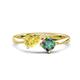 1 - Lysha 1.71 ctw Yellow Sapphire Pear Shape (7x5 mm) & Lab Created Alexandrite Cushion Shape (5.00 mm) Toi Et Moi Engagement Ring 