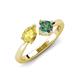 4 - Lysha 1.71 ctw Yellow Sapphire Pear Shape (7x5 mm) & Lab Created Alexandrite Cushion Shape (5.00 mm) Toi Et Moi Engagement Ring 