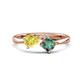 1 - Lysha 1.71 ctw Yellow Sapphire Pear Shape (7x5 mm) & Lab Created Alexandrite Cushion Shape (5.00 mm) Toi Et Moi Engagement Ring 