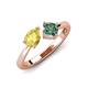 4 - Lysha 1.71 ctw Yellow Sapphire Pear Shape (7x5 mm) & Lab Created Alexandrite Cushion Shape (5.00 mm) Toi Et Moi Engagement Ring 