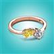 3 - Lysha 1.47 ctw Yellow Sapphire Pear Shape (7x5 mm) & Moissanite Cushion Shape (5.00 mm) Toi Et Moi Engagement Ring 
