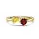1 - Lysha 1.65 ctw Yellow Sapphire Pear Shape (7x5 mm) & Red Garnet Cushion Shape (5.00 mm) Toi Et Moi Engagement Ring 