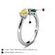 5 - Lysha 1.45 ctw Yellow Sapphire Pear Shape (7x5 mm) & Lab Created Emerald Cushion Shape (5.00 mm) Toi Et Moi Engagement Ring 