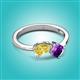 3 - Lysha 1.40 ctw Yellow Sapphire Pear Shape (7x5 mm) & Amethyst Cushion Shape (5.00 mm) Toi Et Moi Engagement Ring 