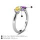 5 - Lysha 1.40 ctw Yellow Sapphire Pear Shape (7x5 mm) & Amethyst Cushion Shape (5.00 mm) Toi Et Moi Engagement Ring 