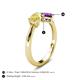 5 - Lysha 1.40 ctw Yellow Sapphire Pear Shape (7x5 mm) & Amethyst Cushion Shape (5.00 mm) Toi Et Moi Engagement Ring 