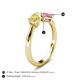 5 - Lysha 1.71 ctw Yellow Sapphire Pear Shape (7x5 mm) & Lab Created Pink Sapphire Cushion Shape (5.00 mm) Toi Et Moi Engagement Ring 