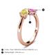 5 - Lysha 1.71 ctw Yellow Sapphire Pear Shape (7x5 mm) & Lab Created Pink Sapphire Cushion Shape (5.00 mm) Toi Et Moi Engagement Ring 