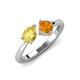 4 - Lysha 1.40 ctw Yellow Sapphire Pear Shape (7x5 mm) & Citrine Cushion Shape (5.00 mm) Toi Et Moi Engagement Ring 