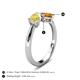 5 - Lysha 1.40 ctw Yellow Sapphire Pear Shape (7x5 mm) & Citrine Cushion Shape (5.00 mm) Toi Et Moi Engagement Ring 