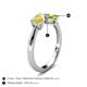 5 - Lysha 1.55 ctw Yellow Sapphire Pear Shape (7x5 mm) & Peridot Cushion Shape (5.00 mm) Toi Et Moi Engagement Ring 
