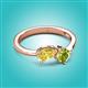 3 - Lysha 1.55 ctw Yellow Sapphire Pear Shape (7x5 mm) & Peridot Cushion Shape (5.00 mm) Toi Et Moi Engagement Ring 