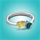3 - Lysha 1.65 ctw Yellow Sapphire Pear Shape (7x5 mm) & London Blue Topaz Cushion Shape (5.00 mm) Toi Et Moi Engagement Ring 