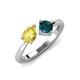 4 - Lysha 1.65 ctw Yellow Sapphire Pear Shape (7x5 mm) & London Blue Topaz Cushion Shape (5.00 mm) Toi Et Moi Engagement Ring 