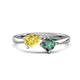 1 - Lysha 1.71 ctw Yellow Sapphire Pear Shape (7x5 mm) & Lab Created Alexandrite Cushion Shape (5.00 mm) Toi Et Moi Engagement Ring 