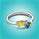 3 - Lysha 1.71 ctw Yellow Sapphire Pear Shape (7x5 mm) & Lab Created Alexandrite Cushion Shape (5.00 mm) Toi Et Moi Engagement Ring 