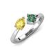 4 - Lysha 1.71 ctw Yellow Sapphire Pear Shape (7x5 mm) & Lab Created Alexandrite Cushion Shape (5.00 mm) Toi Et Moi Engagement Ring 