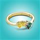 3 - Lysha 1.71 ctw Yellow Sapphire Pear Shape (7x5 mm) & Lab Created Alexandrite Cushion Shape (5.00 mm) Toi Et Moi Engagement Ring 