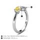 5 - Lysha 1.47 ctw Yellow Sapphire Pear Shape (7x5 mm) & Moissanite Cushion Shape (5.00 mm) Toi Et Moi Engagement Ring 