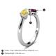 5 - Lysha 1.52 ctw Yellow Sapphire Pear Shape (7x5 mm) & Rhodolite Garnet Cushion Shape (5.00 mm) Toi Et Moi Engagement Ring 