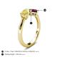 5 - Lysha 1.52 ctw Yellow Sapphire Pear Shape (7x5 mm) & Rhodolite Garnet Cushion Shape (5.00 mm) Toi Et Moi Engagement Ring 