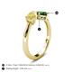 5 - Lysha 1.45 ctw Yellow Sapphire Pear Shape (7x5 mm) & Lab Created Emerald Cushion Shape (5.00 mm) Toi Et Moi Engagement Ring 