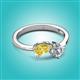 3 - Lysha 1.40 ctw Yellow Sapphire Pear Shape (7x5 mm) & Natural Diamond Cushion Shape (5.00 mm) Toi Et Moi Engagement Ring 