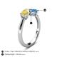 5 - Lysha 1.65 ctw Yellow Sapphire Pear Shape (7x5 mm) & Blue Topaz Cushion Shape (5.00 mm) Toi Et Moi Engagement Ring 