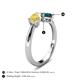 5 - Lysha 1.65 ctw Yellow Sapphire Pear Shape (7x5 mm) & London Blue Topaz Cushion Shape (5.00 mm) Toi Et Moi Engagement Ring 