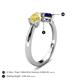 5 - Lysha 1.71 ctw Yellow Sapphire Pear Shape (7x5 mm) & Lab Created Blue Sapphire Cushion Shape (5.00 mm) Toi Et Moi Engagement Ring 