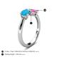 5 - Lysha 1.16 ctw Turquoise Pear Shape (7x5 mm) & Lab Created Pink Sapphire Cushion Shape (5.00 mm) Toi Et Moi Engagement Ring 