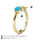 5 - Lysha 1.16 ctw Turquoise Pear Shape (7x5 mm) & Lab Created Yellow Sapphire Cushion Shape (5.00 mm) Toi Et Moi Engagement Ring 
