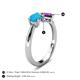5 - Lysha 0.85 ctw Turquoise Pear Shape (7x5 mm) & Amethyst Cushion Shape (5.00 mm) Toi Et Moi Engagement Ring 