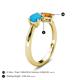 5 - Lysha 0.85 ctw Turquoise Pear Shape (7x5 mm) & Citrine Cushion Shape (5.00 mm) Toi Et Moi Engagement Ring 