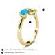 5 - Lysha 1.00 ctw Turquoise Pear Shape (7x5 mm) & Peridot Cushion Shape (5.00 mm) Toi Et Moi Engagement Ring 