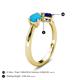 5 - Lysha 1.16 ctw Turquoise Pear Shape (7x5 mm) & Lab Created Blue Sapphire Cushion Shape (5.00 mm) Toi Et Moi Engagement Ring 