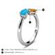 5 - Lysha 0.85 ctw Turquoise Pear Shape (7x5 mm) & Citrine Cushion Shape (5.00 mm) Toi Et Moi Engagement Ring 