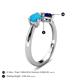 5 - Lysha 1.16 ctw Turquoise Pear Shape (7x5 mm) & Lab Created Blue Sapphire Cushion Shape (5.00 mm) Toi Et Moi Engagement Ring 