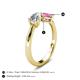 5 - Lysha 1.71 ctw White Sapphire Pear Shape (7x5 mm) & Lab Created Pink Sapphire Cushion Shape (5.00 mm) Toi Et Moi Engagement Ring 