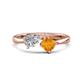 1 - Lysha 1.40 ctw White Sapphire Pear Shape (7x5 mm) & Citrine Cushion Shape (5.00 mm) Toi Et Moi Engagement Ring 