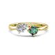 1 - Lysha 1.71 ctw White Sapphire Pear Shape (7x5 mm) & Lab Created Alexandrite Cushion Shape (5.00 mm) Toi Et Moi Engagement Ring 