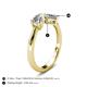 5 - Lysha 1.40 ctw White Sapphire Pear Shape (7x5 mm) & Lab Grown Diamond Cushion Shape (5.00 mm) Toi Et Moi Engagement Ring 
