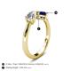 5 - Lysha 1.71 ctw White Sapphire Pear Shape (7x5 mm) & Lab Created Blue Sapphire Cushion Shape (5.00 mm) Toi Et Moi Engagement Ring 