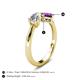 5 - Lysha 1.40 ctw White Sapphire Pear Shape (7x5 mm) & Amethyst Cushion Shape (5.00 mm) Toi Et Moi Engagement Ring 